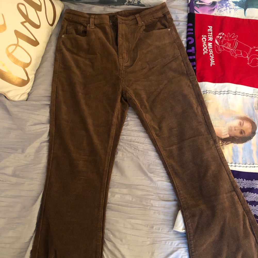 Brown Bootleg Corduroy Pants